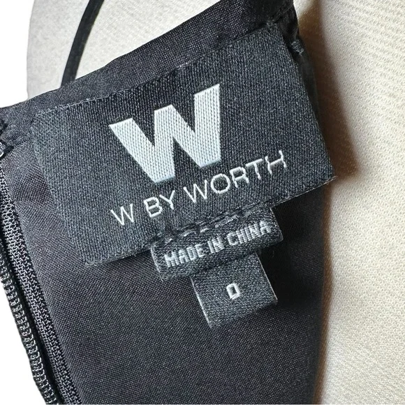 W by Worth Black And Green Embroidered Leaf Lace Shift Midi Dress SZ 0 - Picture 10 of 10